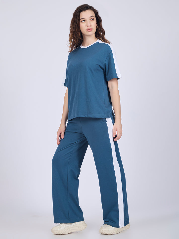 Blue Stripe T-Shirt And Jogger Co-Ord Set