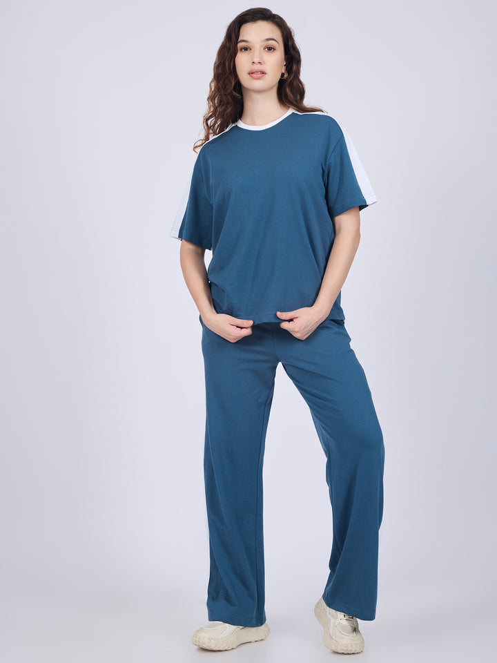 Blue Stripe T-Shirt And Jogger Co-Ord Set