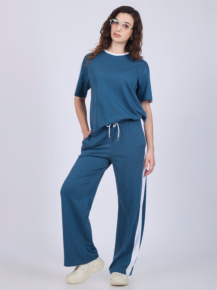 Blue Stripe T-Shirt And Jogger Co-Ord Set