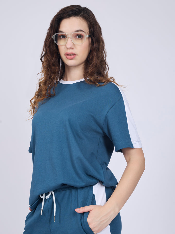 Blue Stripe T-Shirt And Jogger Co-Ord Set