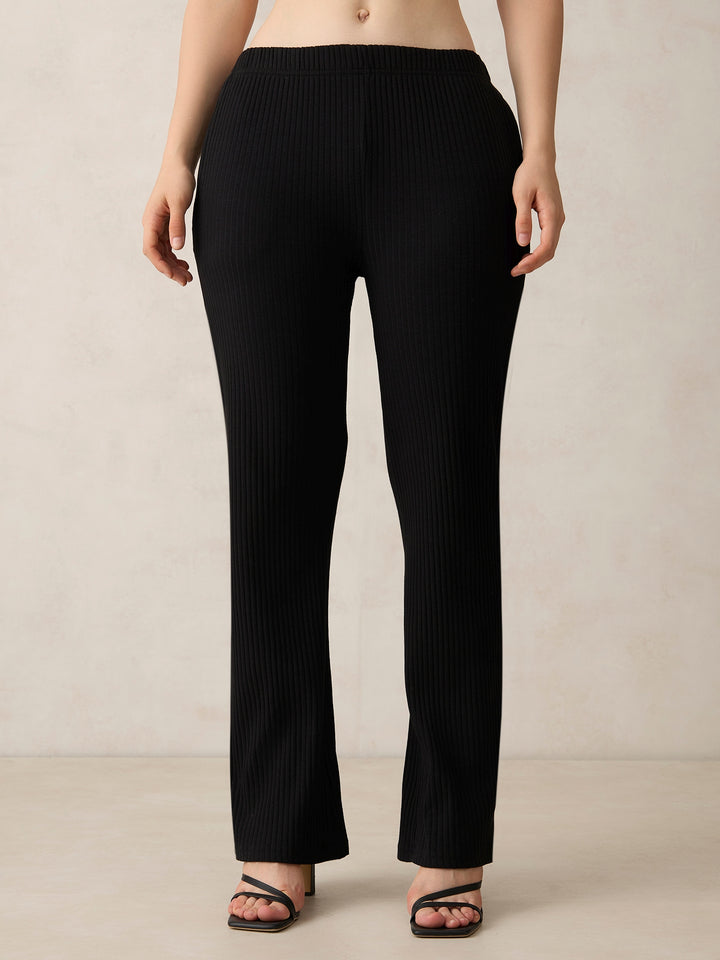 Black Off Shoulder Fitted Top Co-Ord Set