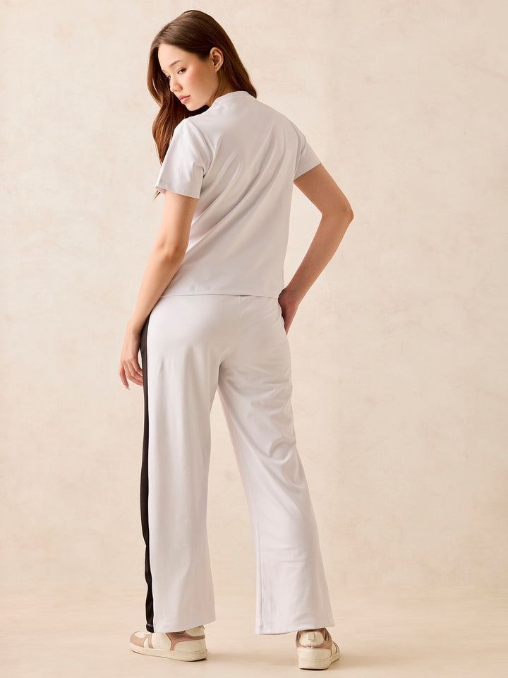 White T-Shirt & Trouser Co-Ords Set
