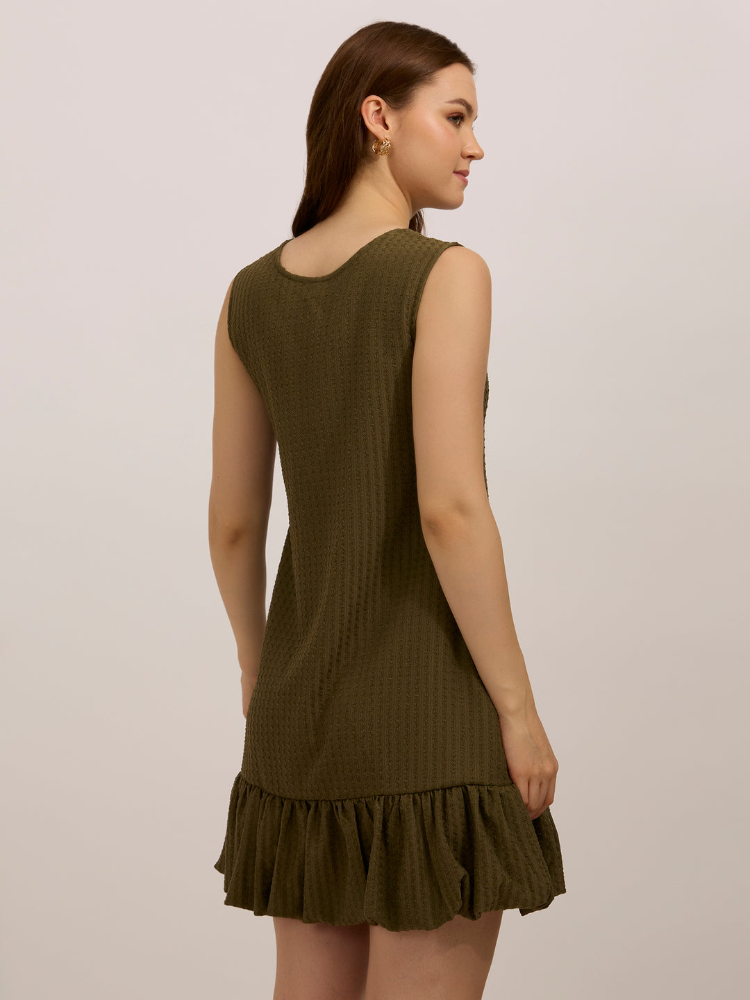 Olive Bubble Hem Dress