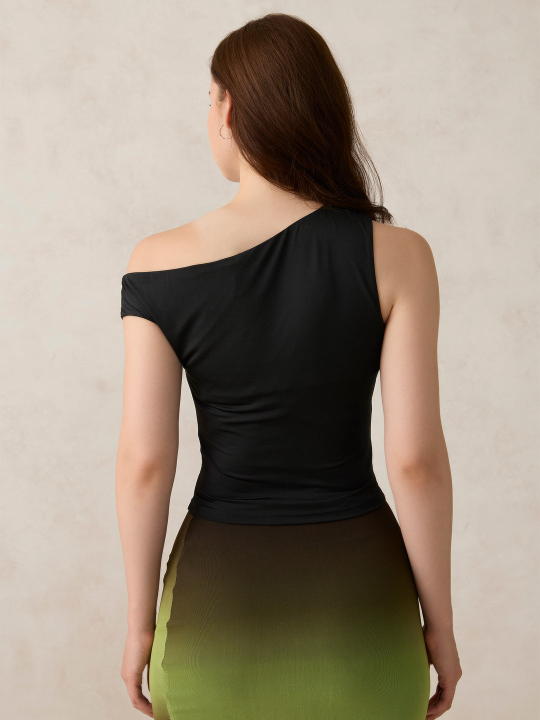 Black Off-Shoulder Solid Knit Top