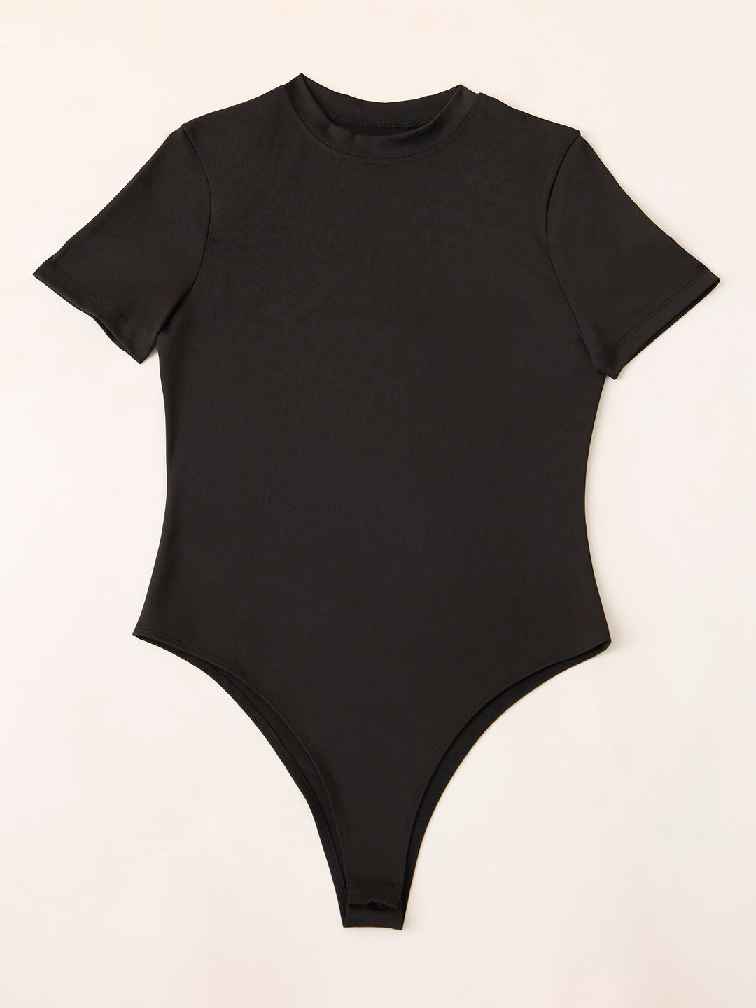 Black Basic Solid Bodysuit