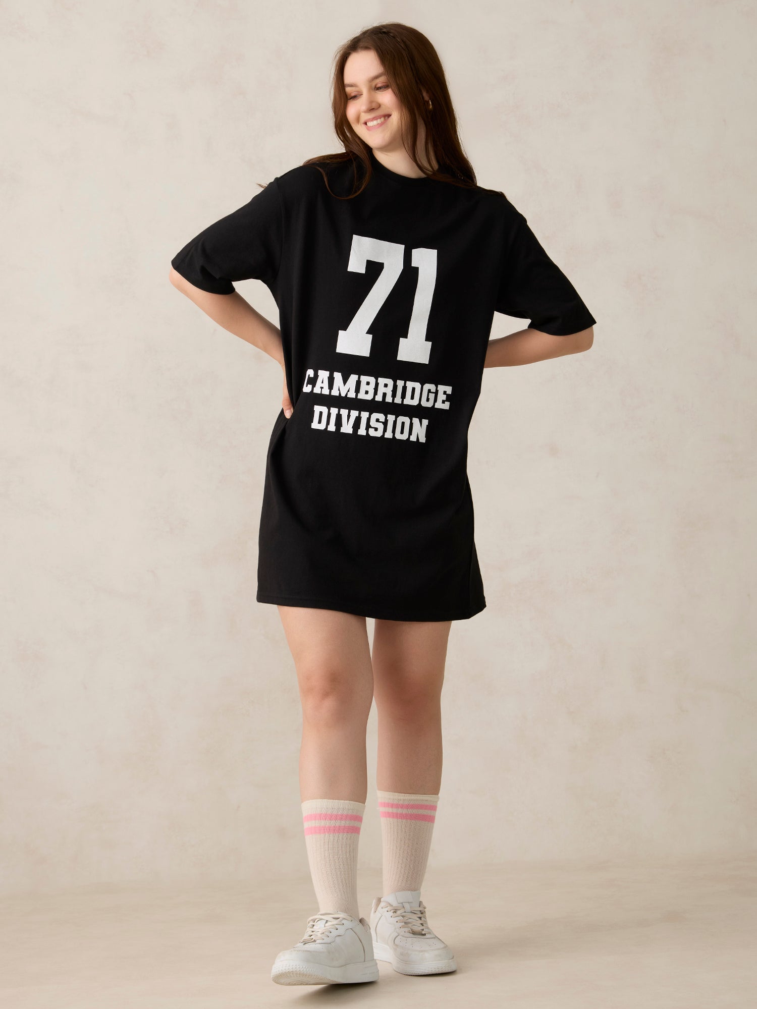 Black Varsity Graphic Dress
