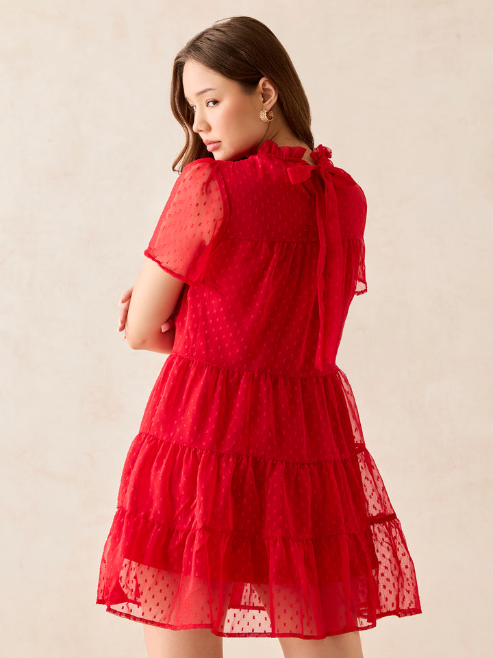 Red Tiered Mini Dress