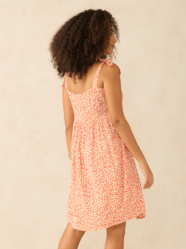 White Printed Tied Up Mini Dress
