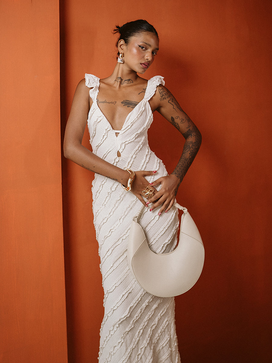 White Body Con Maxi Dress
