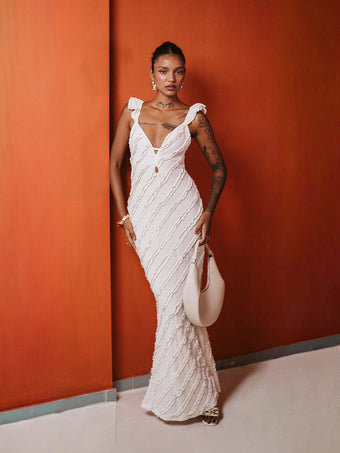 White Body Con Maxi Dress