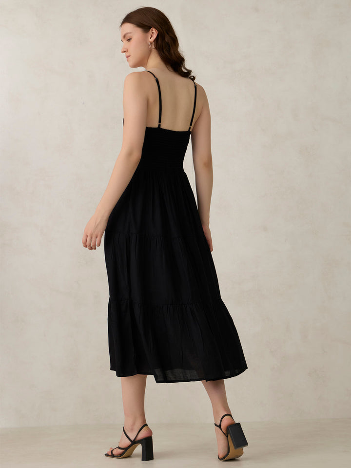 Black Tiered Maxi Dress