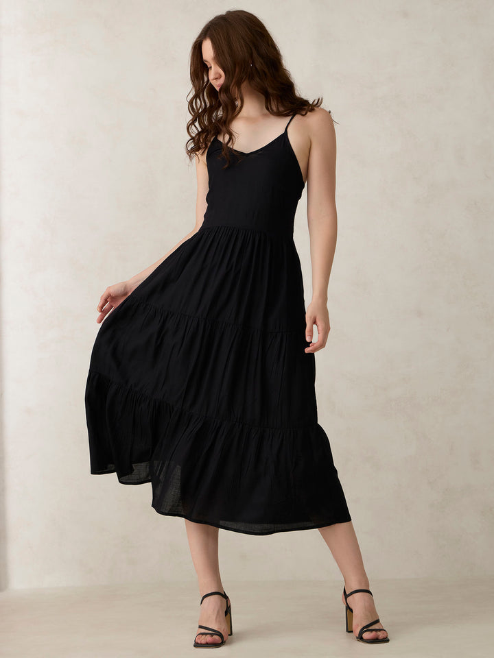 Black Tiered Maxi Dress
