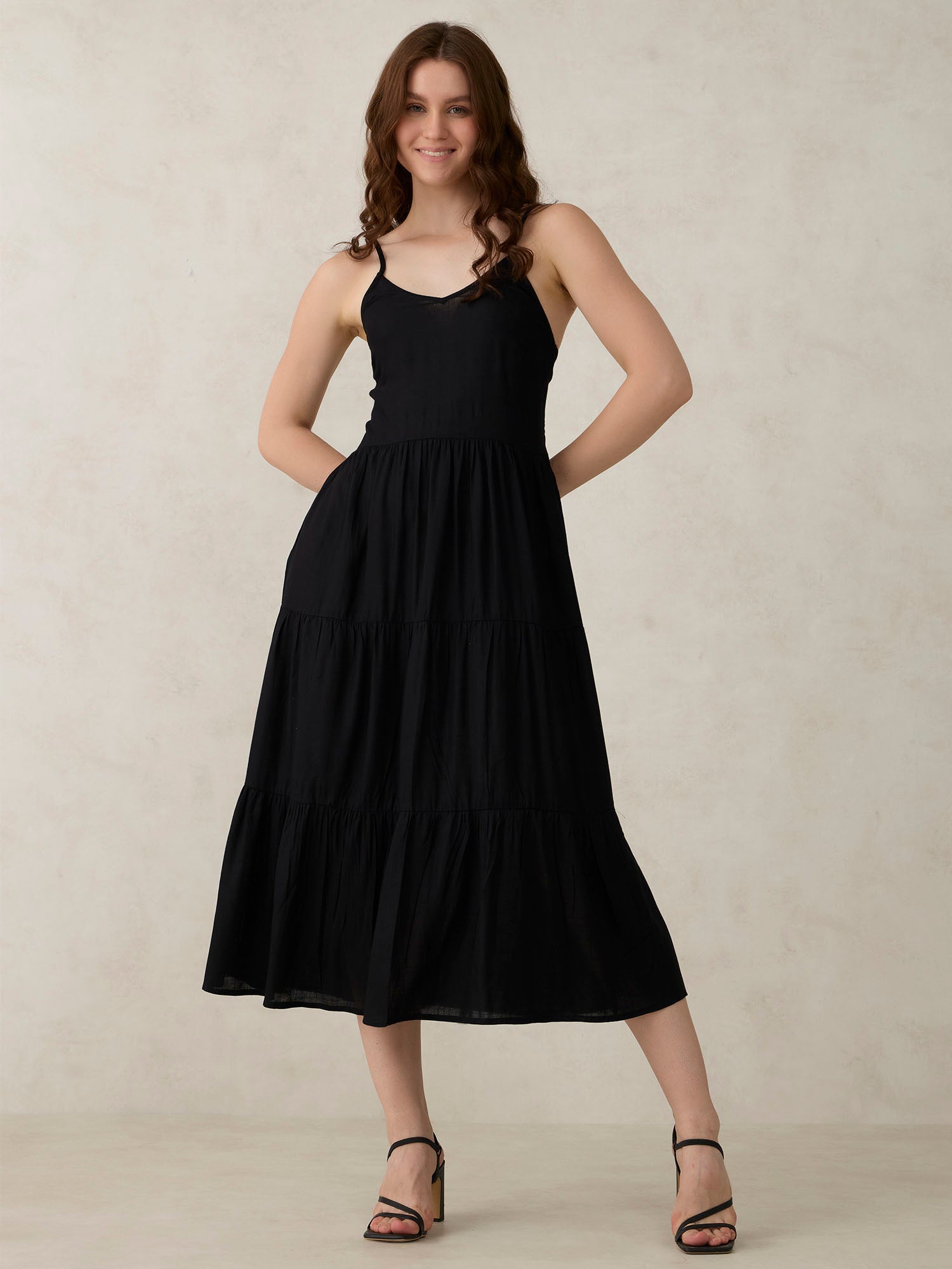 Black Tiered Maxi Dress