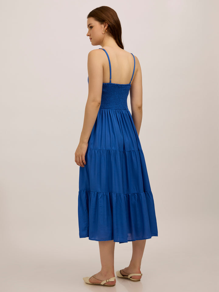 Blue Tiered Maxi Dress