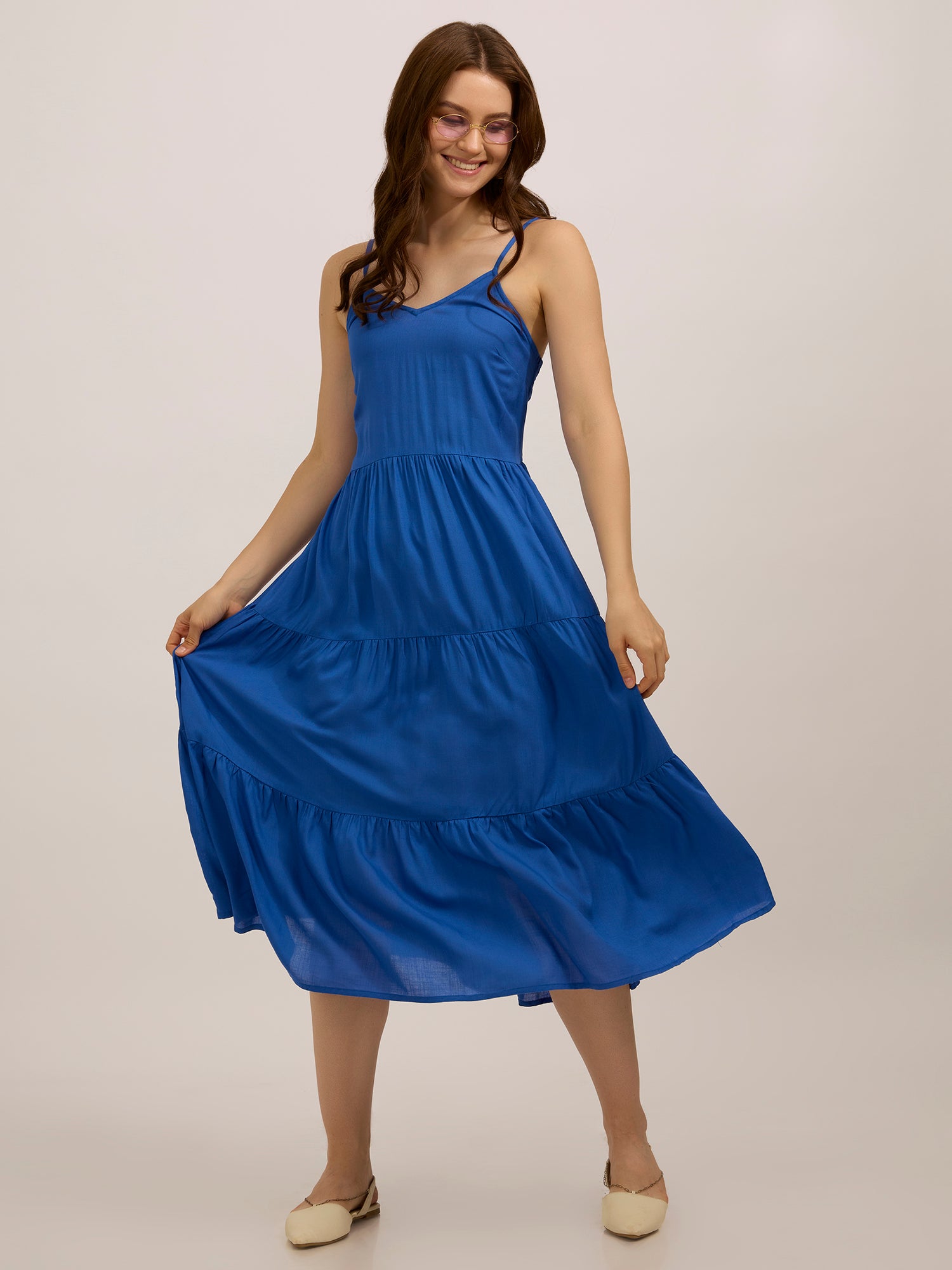 Blue Tiered Maxi Dress