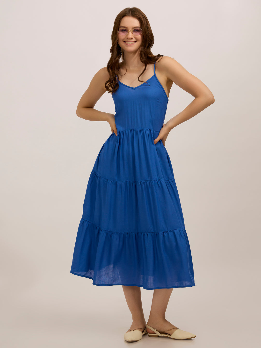 Blue Tiered Maxi Dress