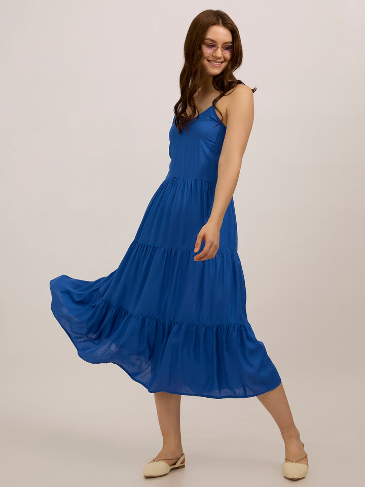 Blue Tiered Maxi Dress