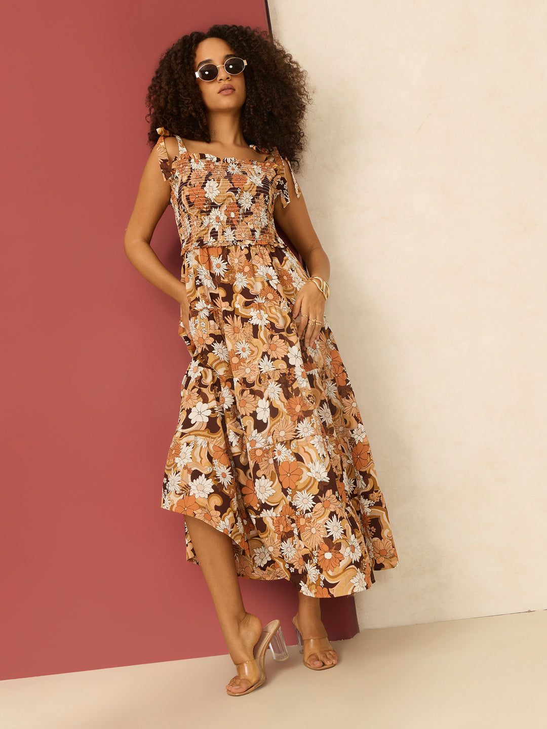 Multi Fit & Flare Tied Dress