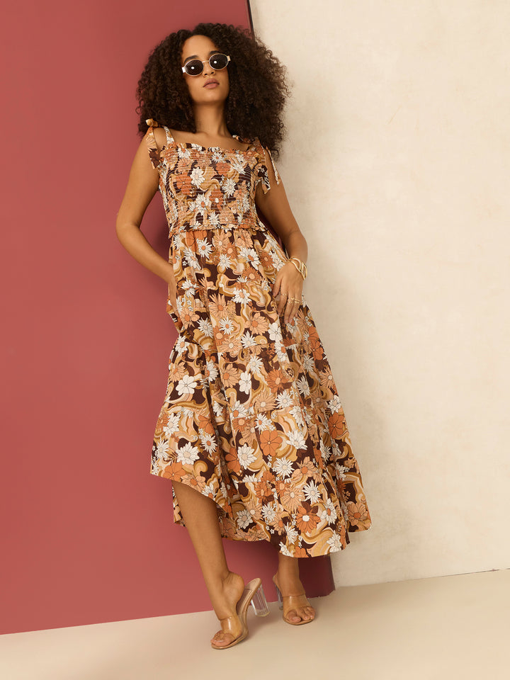 Multi Fit & Flare Tied Dress