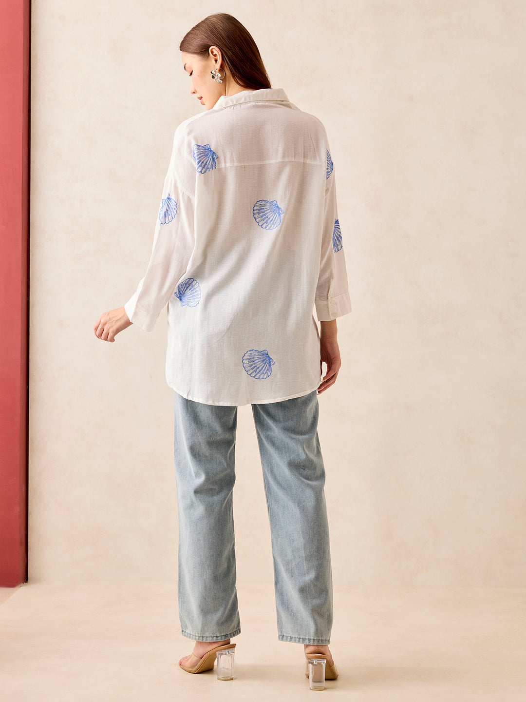 White Oversized Full Sleeved Shirt