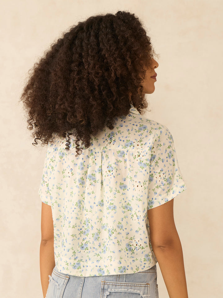 White Half Sleeved Copped Shirt