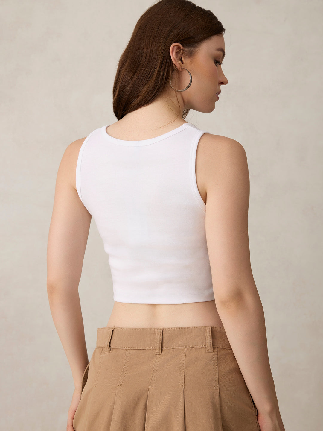 White Graphic Tank Top