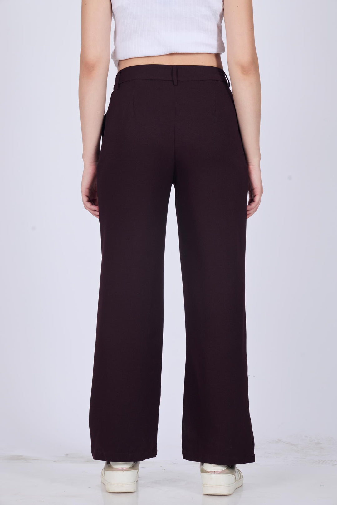 Purple Pleated Wide Leg Pants