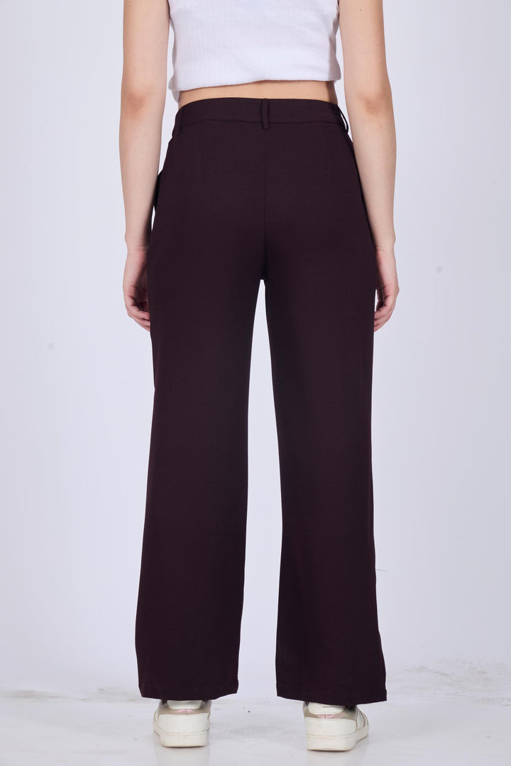 Purple Pleated Wide Leg Pants
