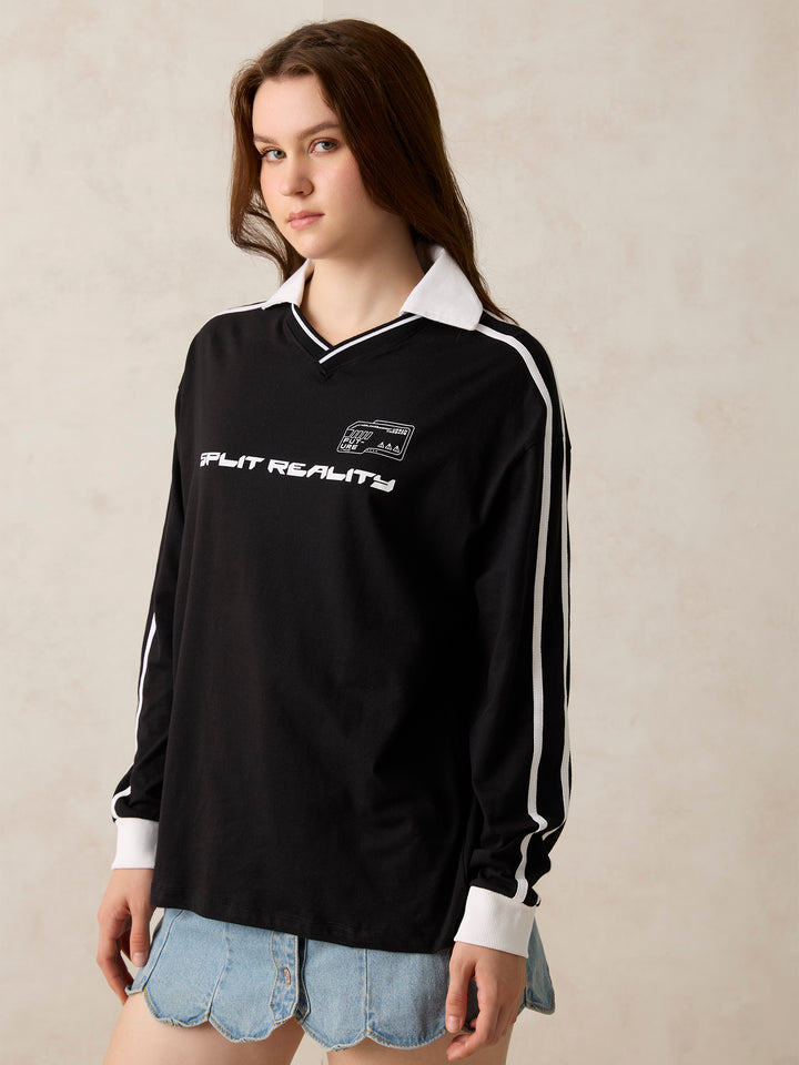 Black Varsity Graphic T-Shirt