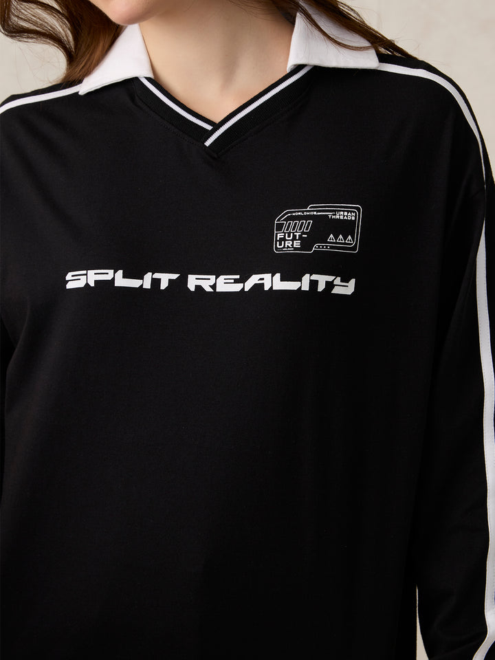 Black Varsity Graphic T-Shirt
