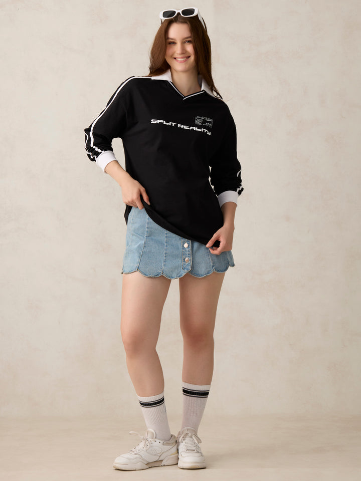 Black Varsity Graphic T-Shirt