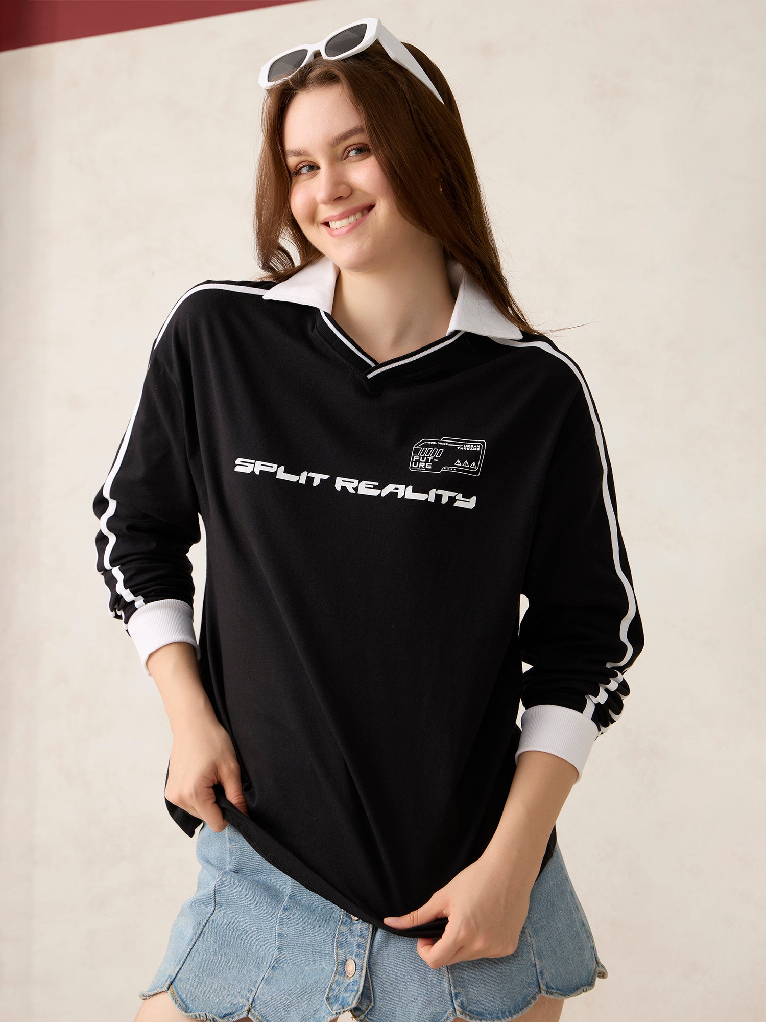 Black Varsity Graphic T-Shirt