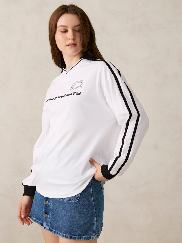 White Varsity Graphic T-Shirt