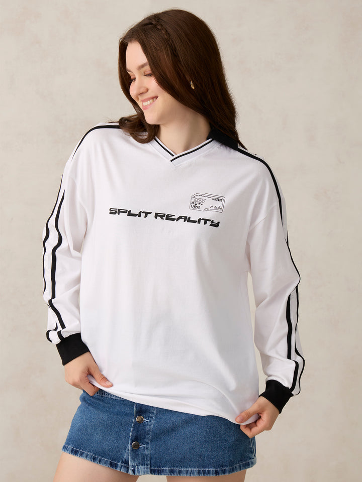 White Varsity Graphic T-Shirt