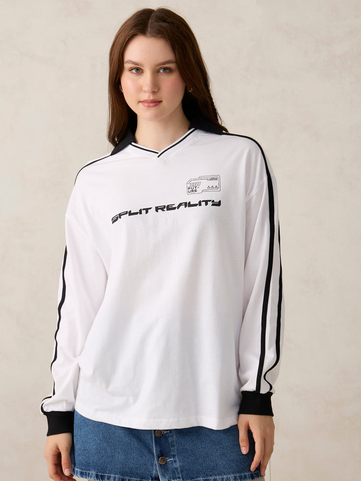 White Varsity Graphic T-Shirt