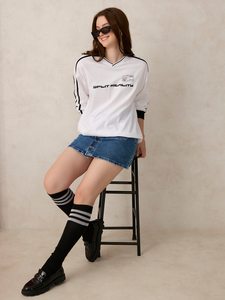 White Varsity Graphic T-Shirt