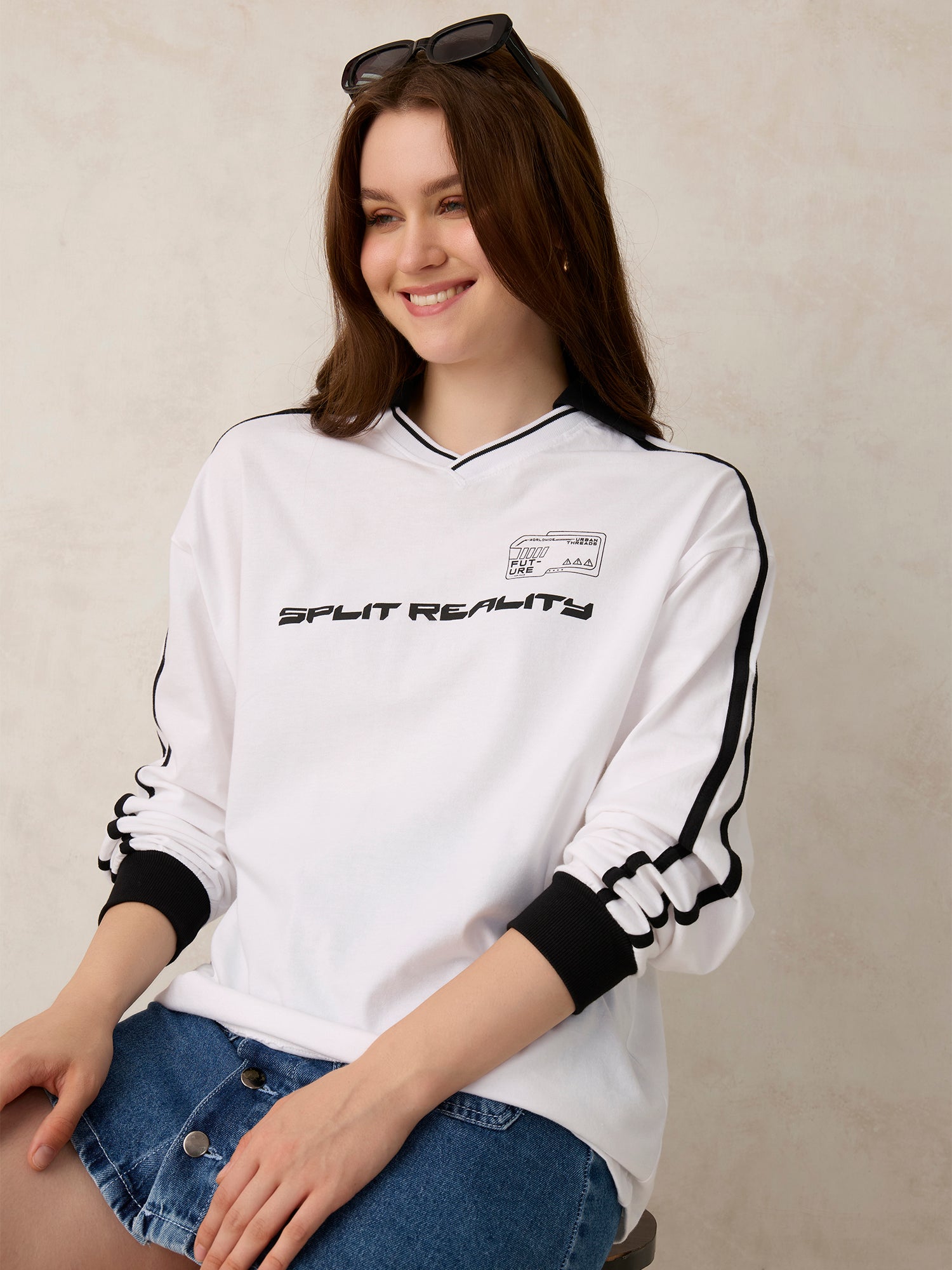 White Varsity Graphic T-Shirt