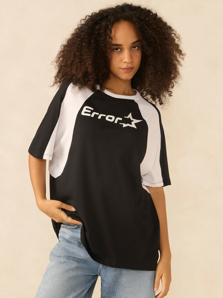 Black Oversized Graphic Print T-Shirt