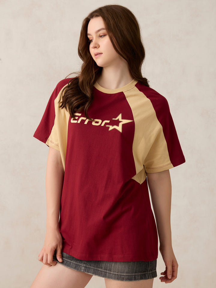 Brown Varsity Graphic Raglan T-Shirt