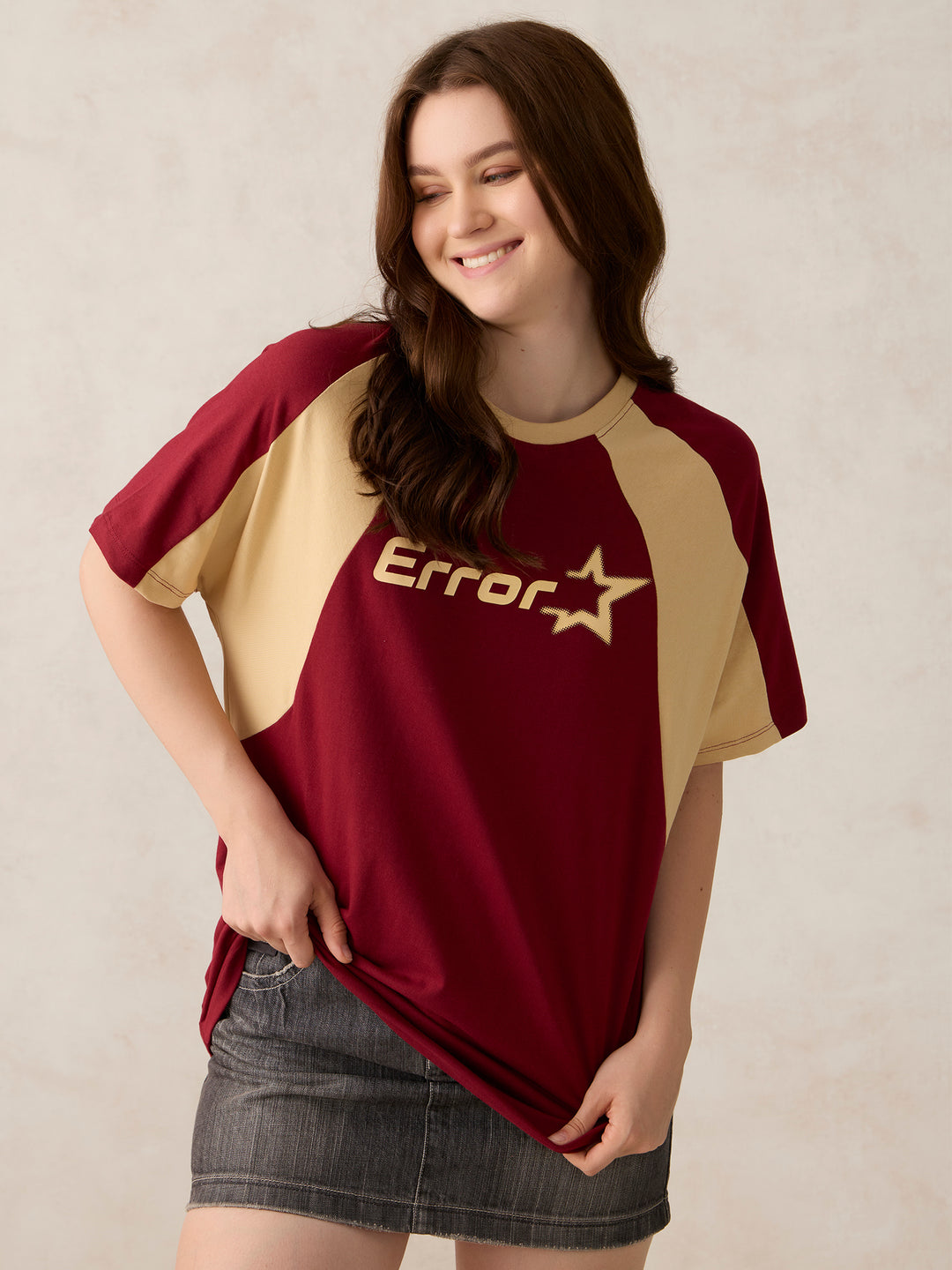 Brown Varsity Graphic Raglan T-Shirt