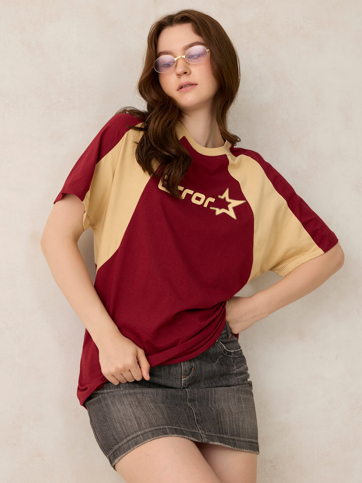 Brown Varsity Graphic Raglan T-Shirt