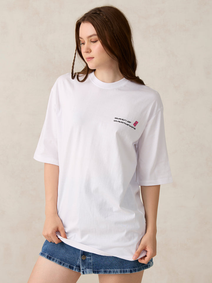 White Graphic Oversized T-Shirt
