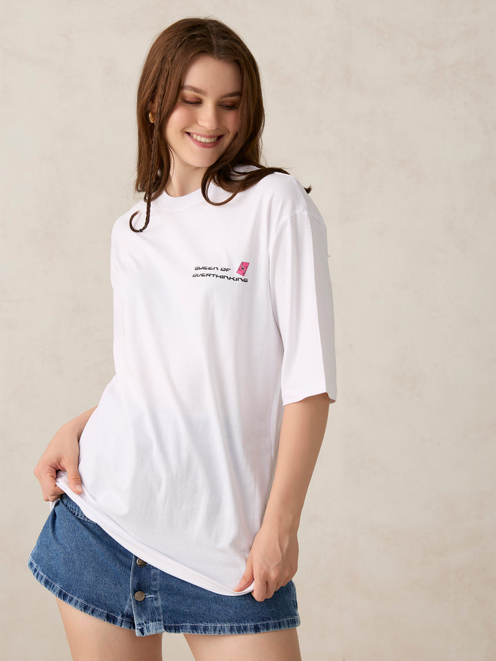 White Graphic Oversized T-Shirt
