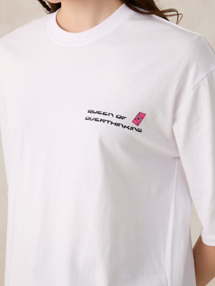 White Graphic Oversized T-Shirt