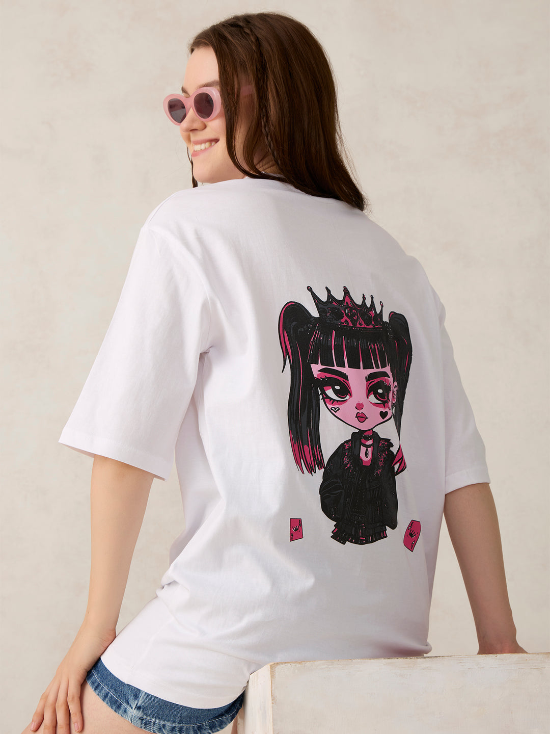 White Graphic Oversized T-Shirt