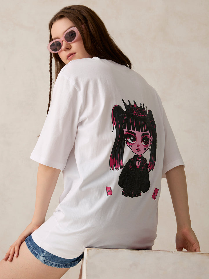 White Graphic Oversized T-Shirt
