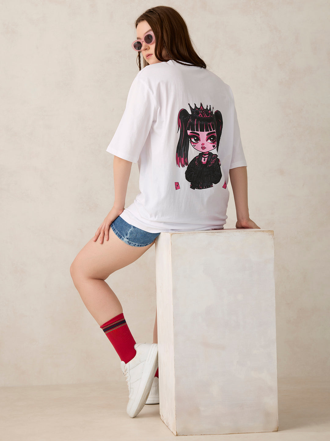 White Graphic Oversized T-Shirt