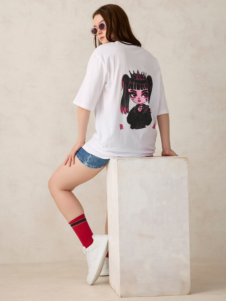 White Graphic Oversized T-Shirt