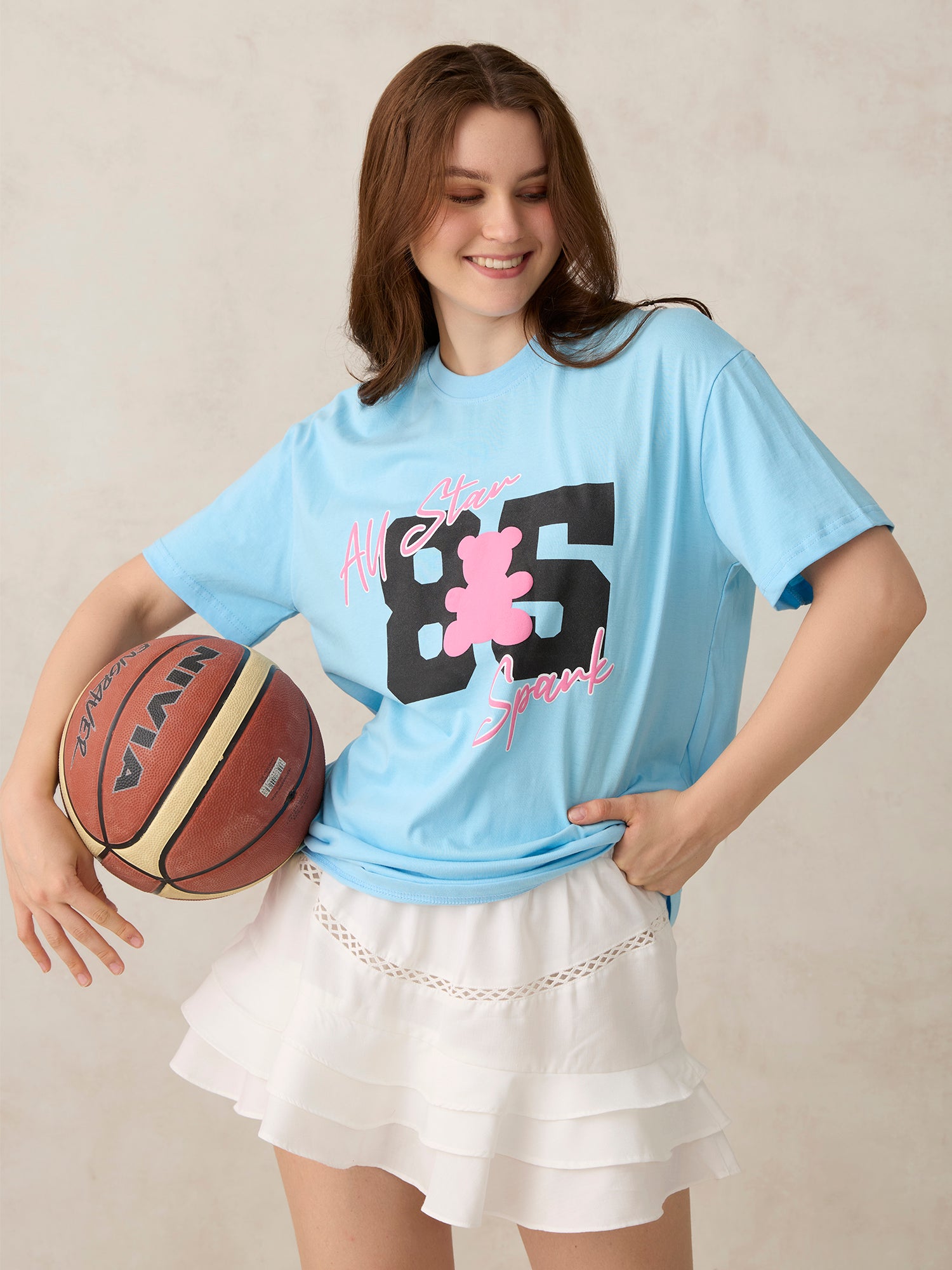 Blue Graphic Oversized T-Shirt