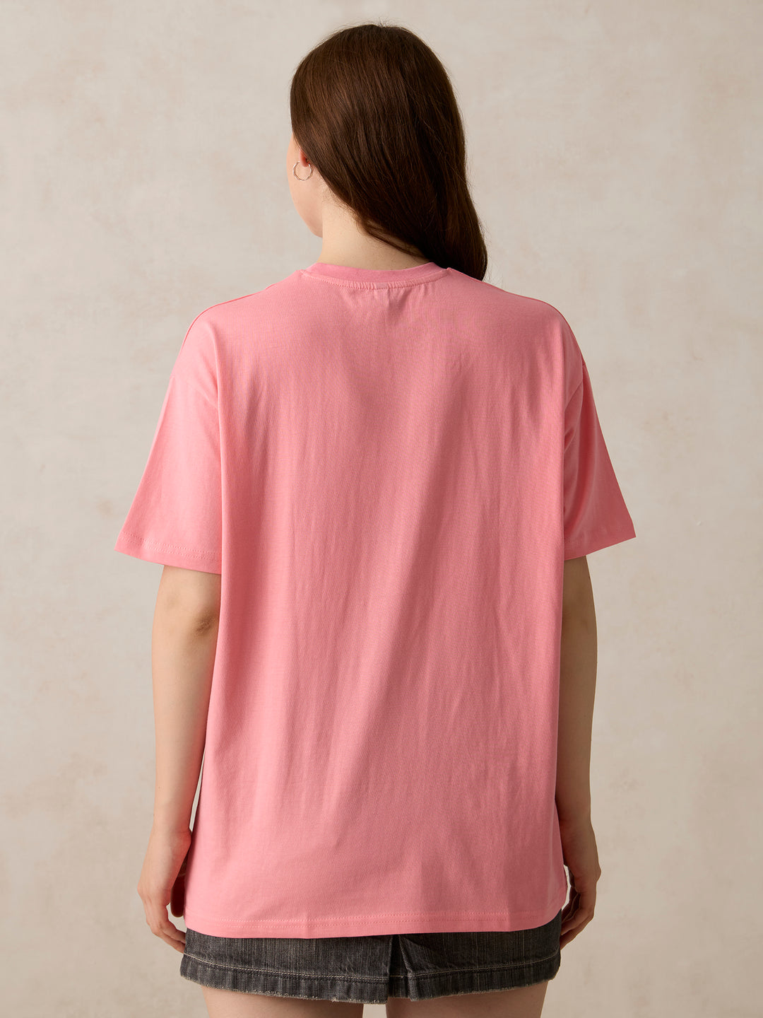 Pink Graphic Oversized T-Shirt